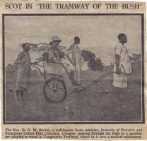 Rev Dr D M Brown and the "bush tramway"