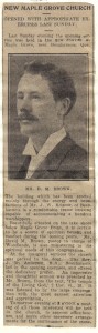 News cutting about Maple Grove, Baeuharnois, Quebec